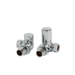 Milano - Chrome Modern Radiator Valves - Corner Pair