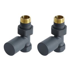 Milano - Modern Anthracite Straight Radiator Valves