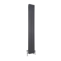 Milano Windsor - Anthracite Traditional Vertical Dual Fuel Triple Column Radiator - 1800mm x 290mm - Choice of Valve and Wi-Fi Thermostat