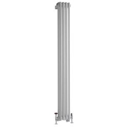 Milano Windsor - White Traditional Vertical Dual Fuel Double Column Radiator - 1500mm x 200mm - Choice of Valve and Wi-Fi Thermostat