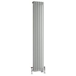 Milano Windsor - White Traditional Vertical Dual Fuel Double Column Radiator - 1500mm x 290mm - Choice of Valve and Wi-Fi Thermostat