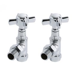 Milano Select - Chrome Angled Traditional Radiator Valves - (Pair)