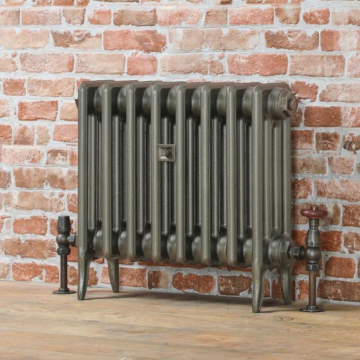 Milano Alice - Low-Level Classic Column Cast Iron Radiator - 460mm Tall - Antique Brass - Multiple Sizes Available