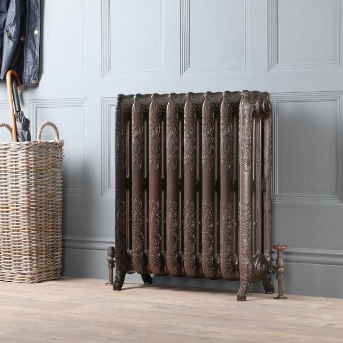 Milano Beatrix - Ornate Cast Iron Radiator - 768mm Tall - Antique Copper - Multiple Sizes Available