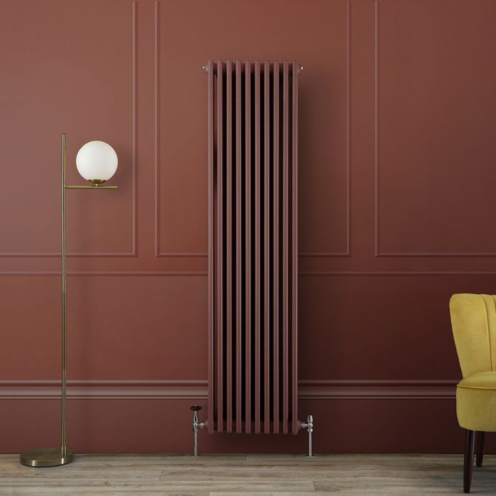 Milano Windsor - Booth Red 1800mm Vertical Traditional Column Radiator - Triple Column - Choice Of Width