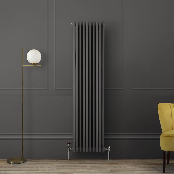 Milano Windsor - Carbon Grey 1800mm Vertical Traditional Column Radiator - Triple Column - Choice Of Width