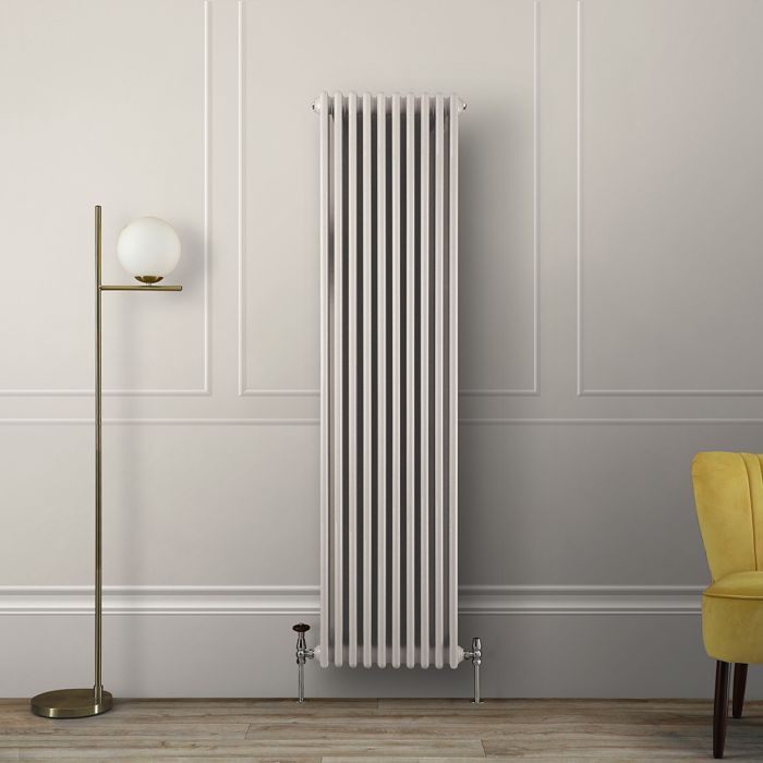 Milano Windsor - Pearl White 1800mm Vertical Traditional Column Radiator - Triple Column - Choice Of Width