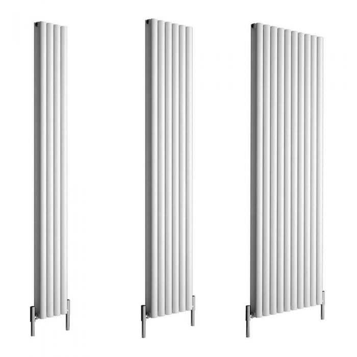 Milano Aruba Ayre - 1800mm White Vertical Aluminium Designer Radiator - Various Sizes