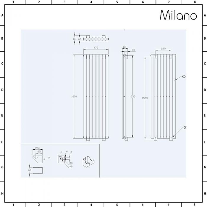 Milano Capri - White Horizontal Flat Panel Double Designer Radiator ...