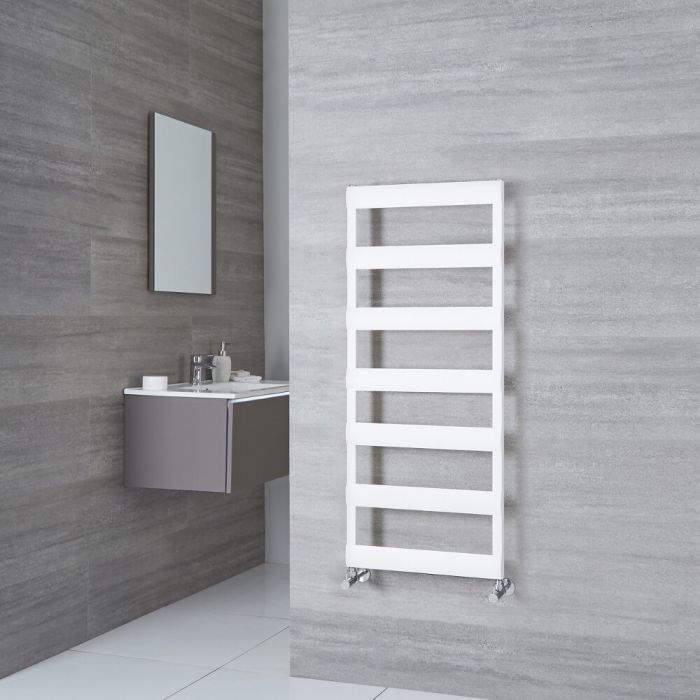 Milano Passo - White Aluminium Designer Towel Rail 1190mm x 500mm