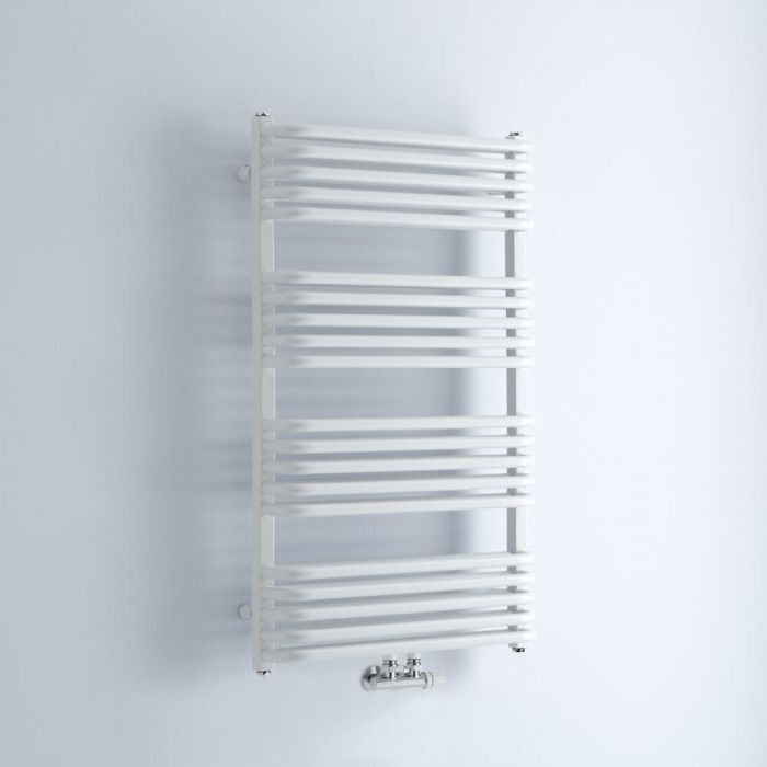 Milano Bow - White D Bar Heated Towel Rail 1000mm x 600mm