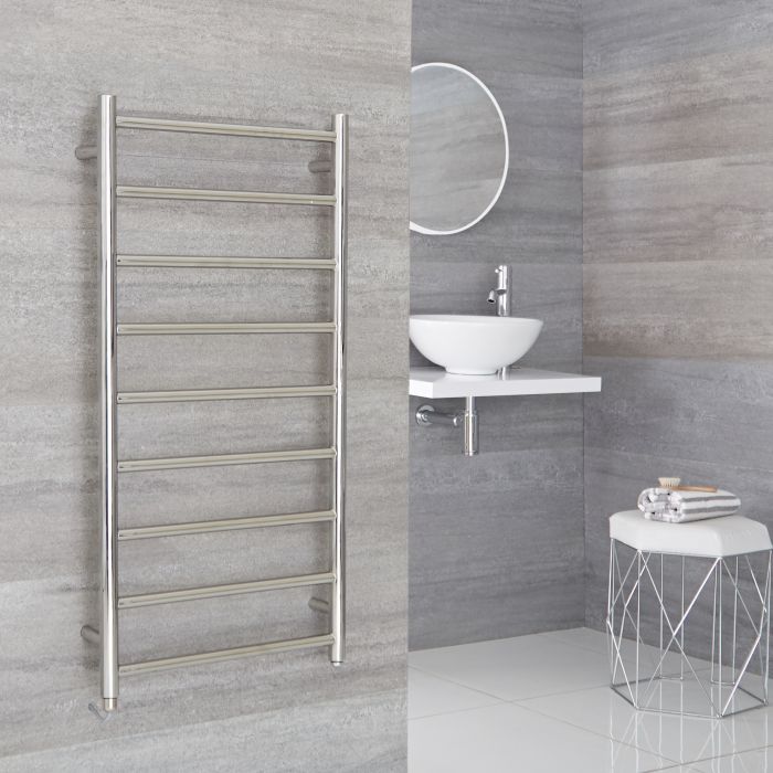 Milano Esk  - Electric Stainless Steel Flat Heated Towel Rail - 1000mm x 500mm