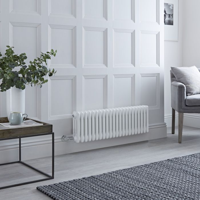 Milano Windsor - Traditional White 3 Column Electric Radiator 300mm x 1010mm (Horizontal) - Choice of Wi-Fi Thermostat
