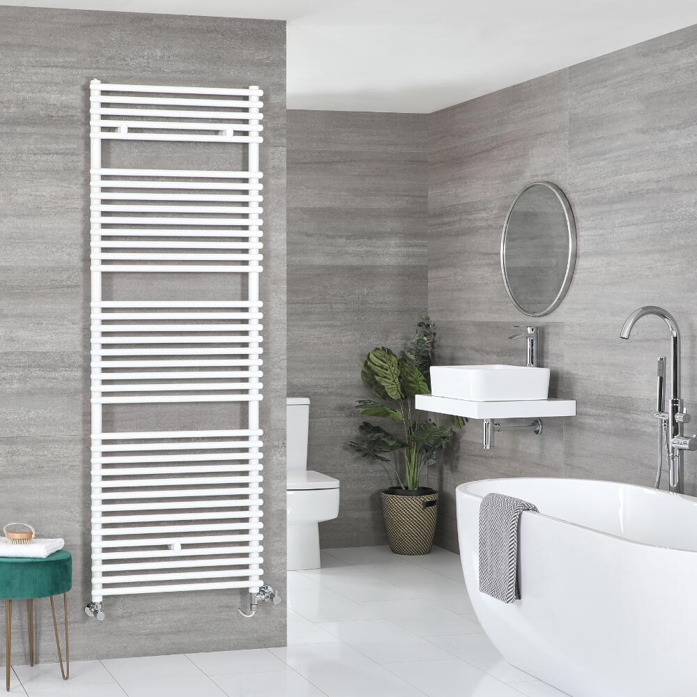Milano Arno Dual Fuel - White Bar on Bar Heated Towel Rail - Various Sizes
