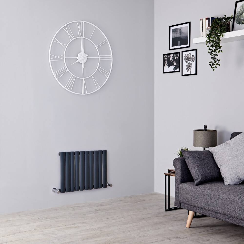 Milano Aruba - Anthracite Horizontal Designer Radiator 400mm x 595mm (Single Panel)