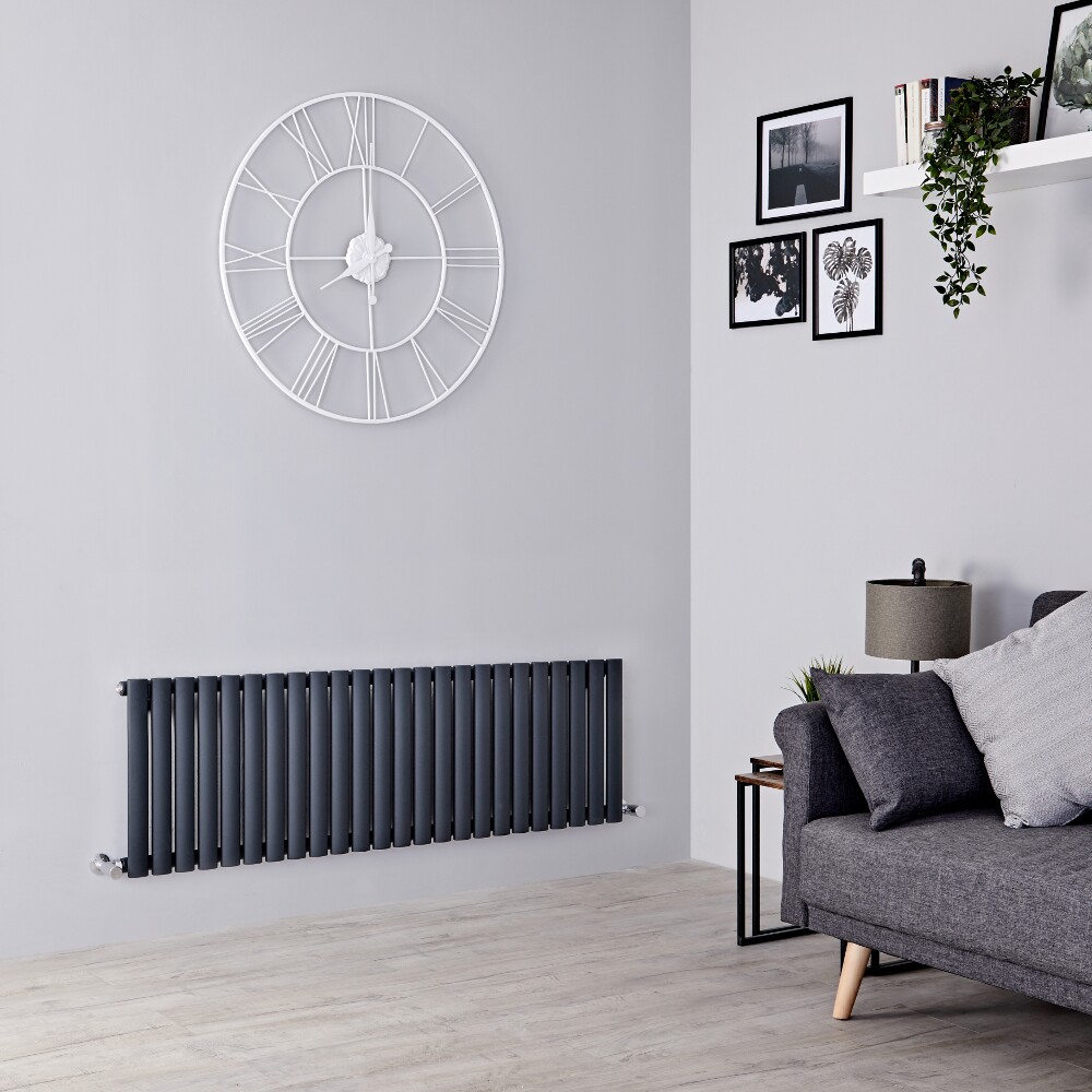 Milano Aruba - Anthracite Horizontal Designer Radiator 400mm x 1411mm (Single Panel)