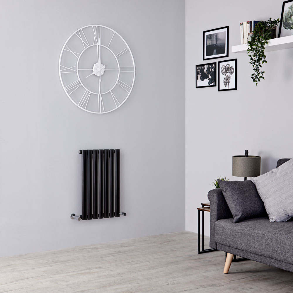 Milano Aruba - Black Horizontal Designer Radiator 635mm x 415mm