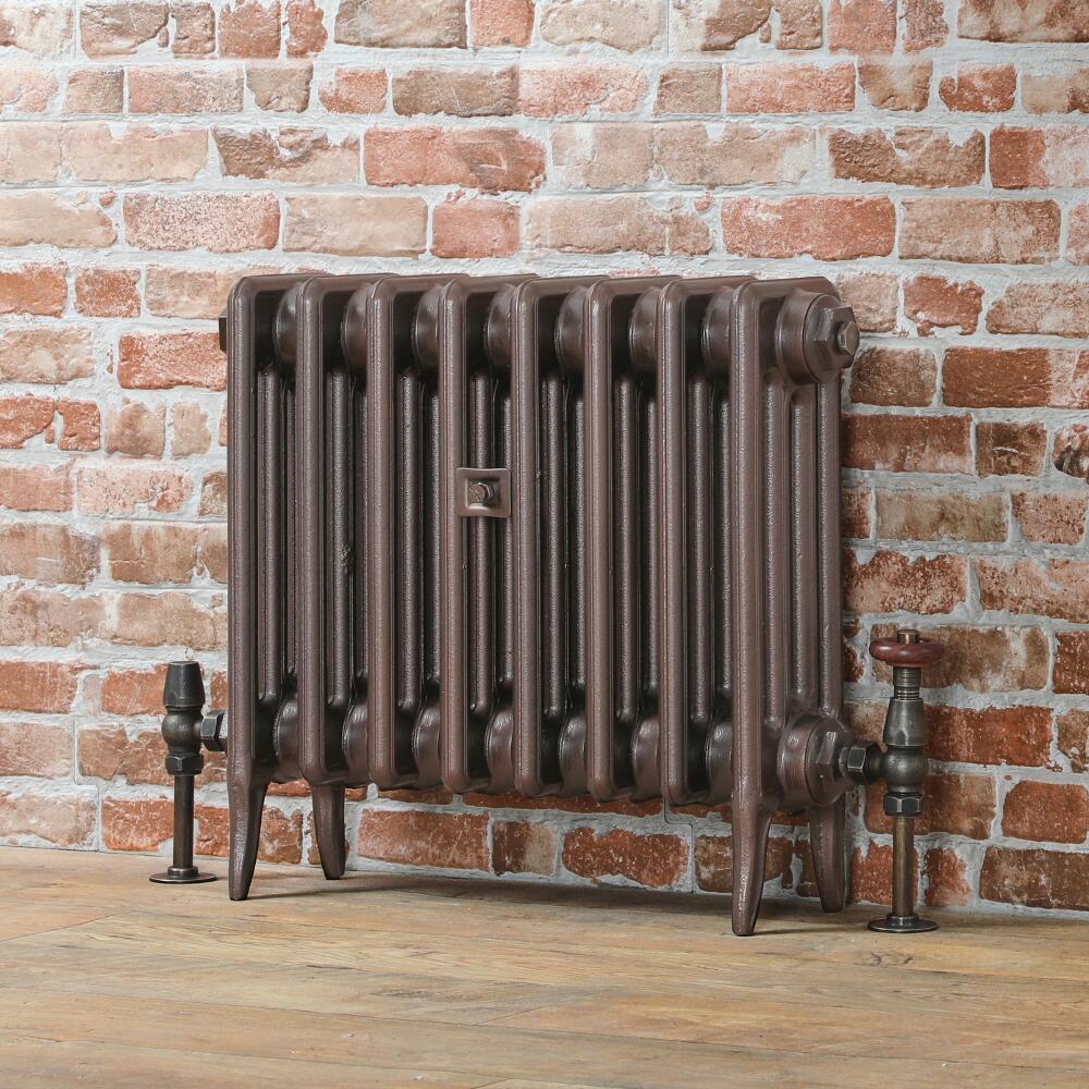 Milano Alice - Low-Level Classic Column Cast Iron Radiator - 460mm Tall - Antique Copper - Multiple Sizes Available
