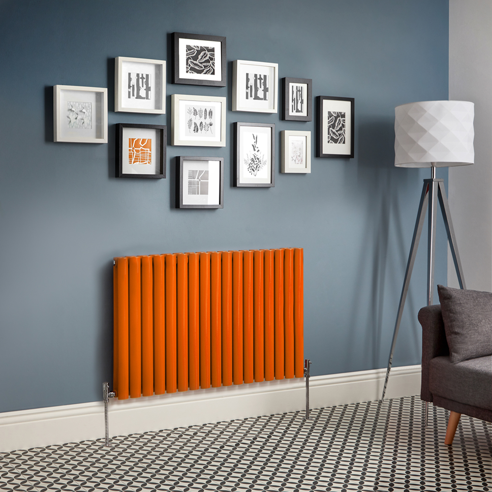 Milano Aruba - Orange Horizontal Double Panel Designer Radiator - Various Sizes