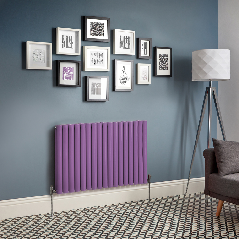 Milano Aruba - Purple Horizontal Double Panel Designer Radiator - Various Sizes