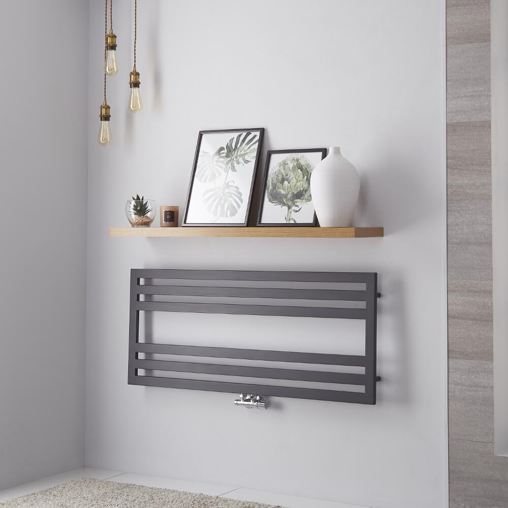 Lazzarini Way - Urbino - Anthracite Designer Heated Towel Rail - 500mm x 1200mm