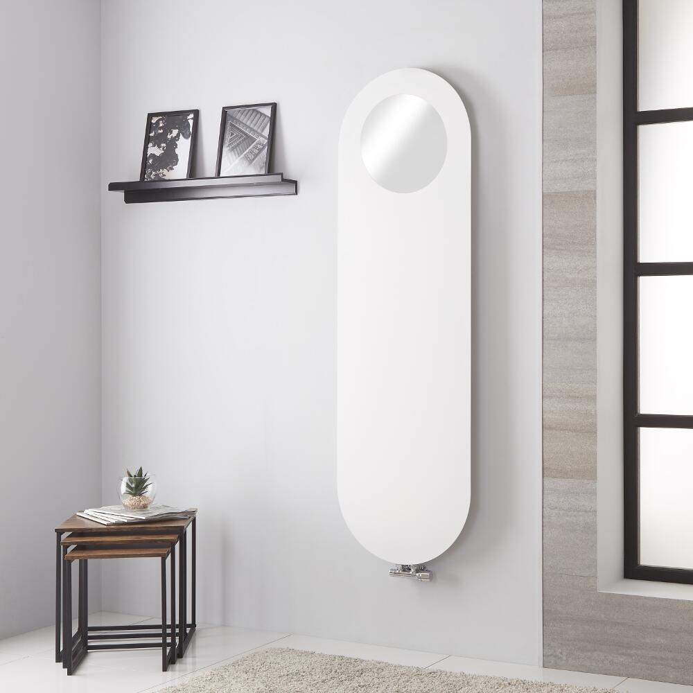 Lazzarini Way - Vulcano - White Vertical Mirrored Designer Radiator 1595mm x 495mm