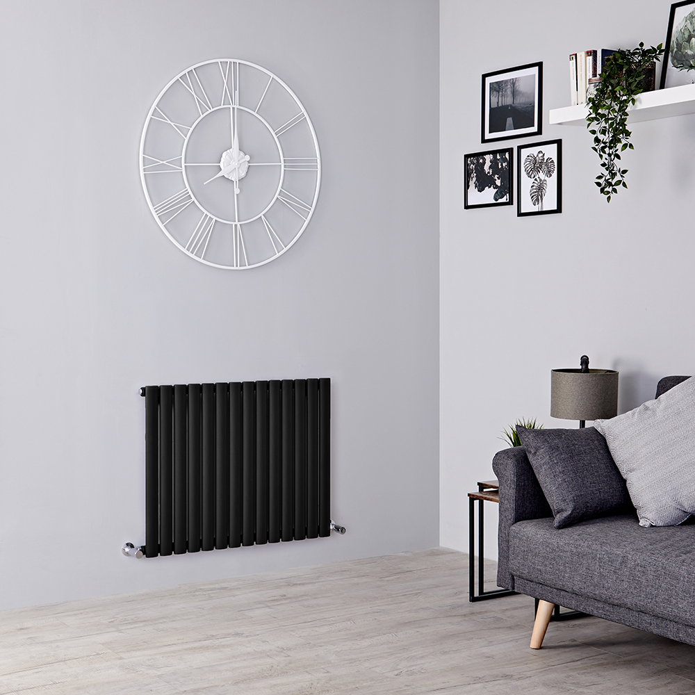 Milano Aruba Electric - Black Horizontal Designer Radiator 635mm x 834mm