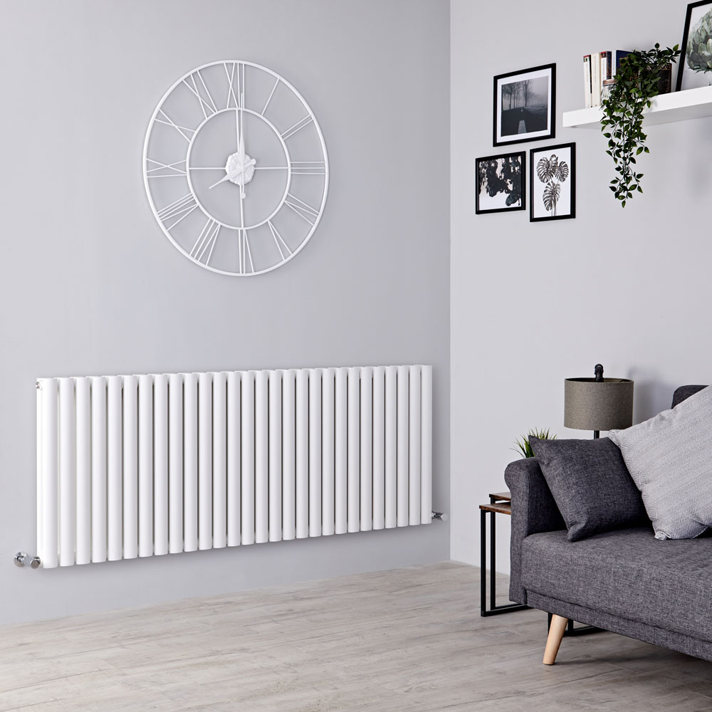 Milano Aruba - White Horizontal Designer Double Radiator 635mm x 1647mm