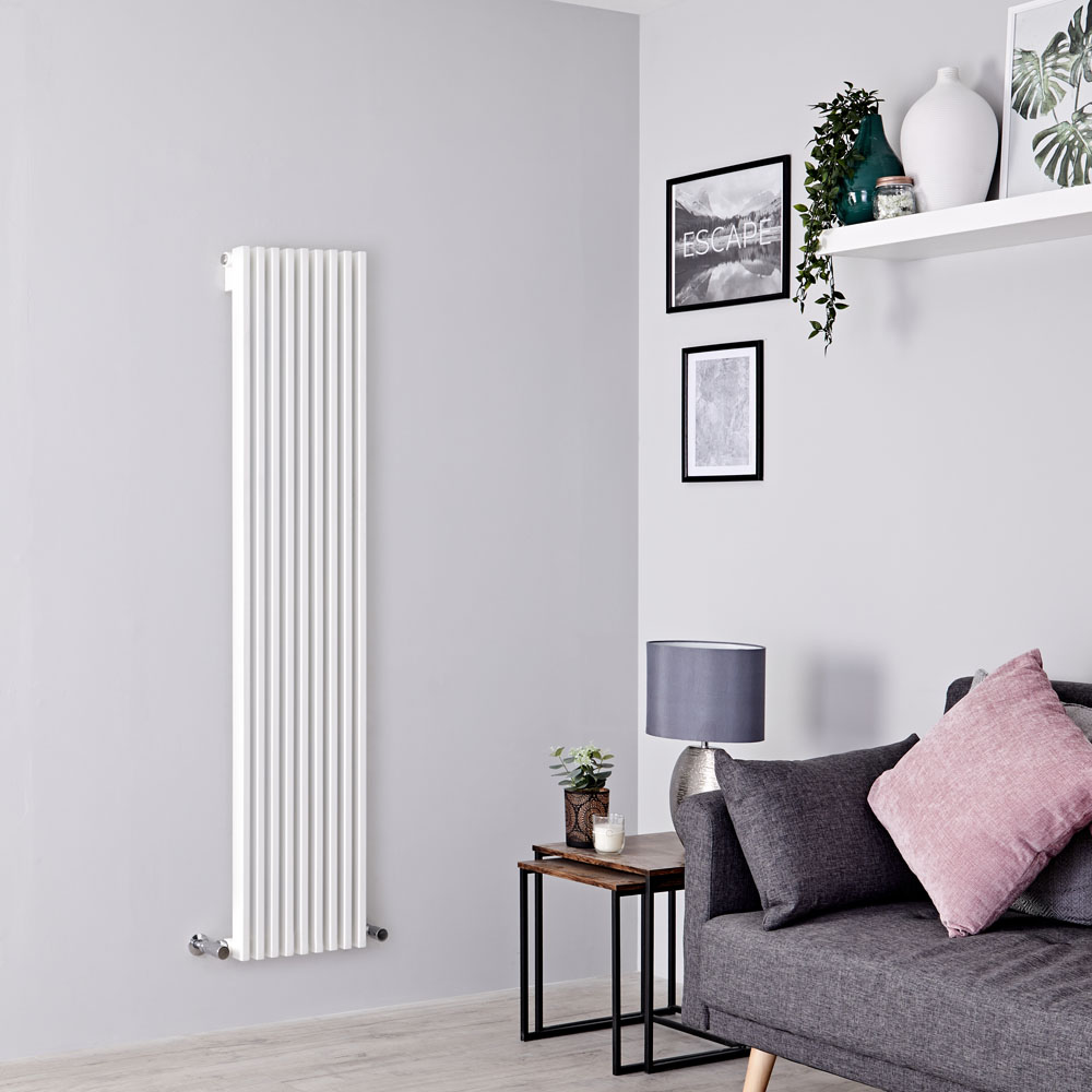 Milano Cayos - White Modern Vertical Designer Radiator 1600mm x 342mm