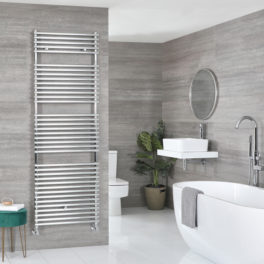 Milano Arno - Bar on Bar Chrome Heated Towel Rail 1738mm x 600mm