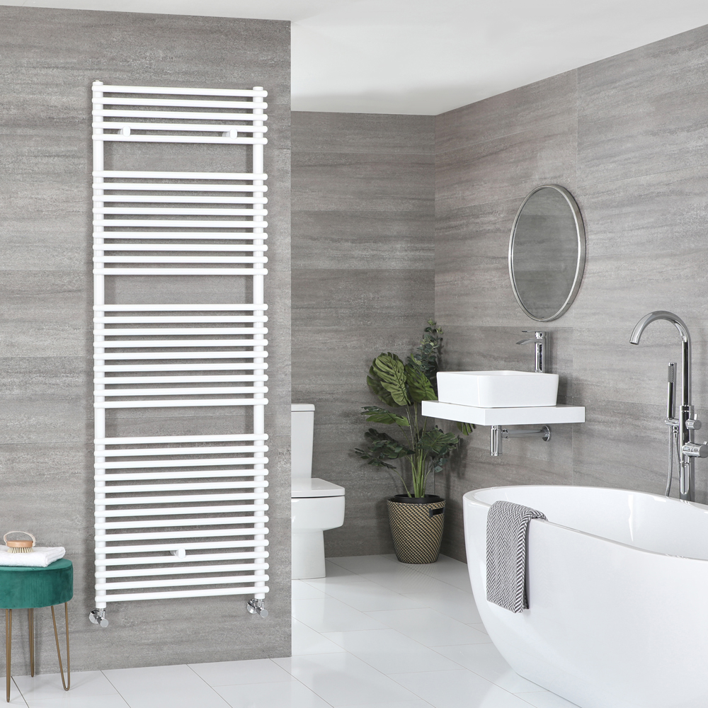 Milano Arno - Bar on Bar White Heated Towel Rail 1738mm x 600mm