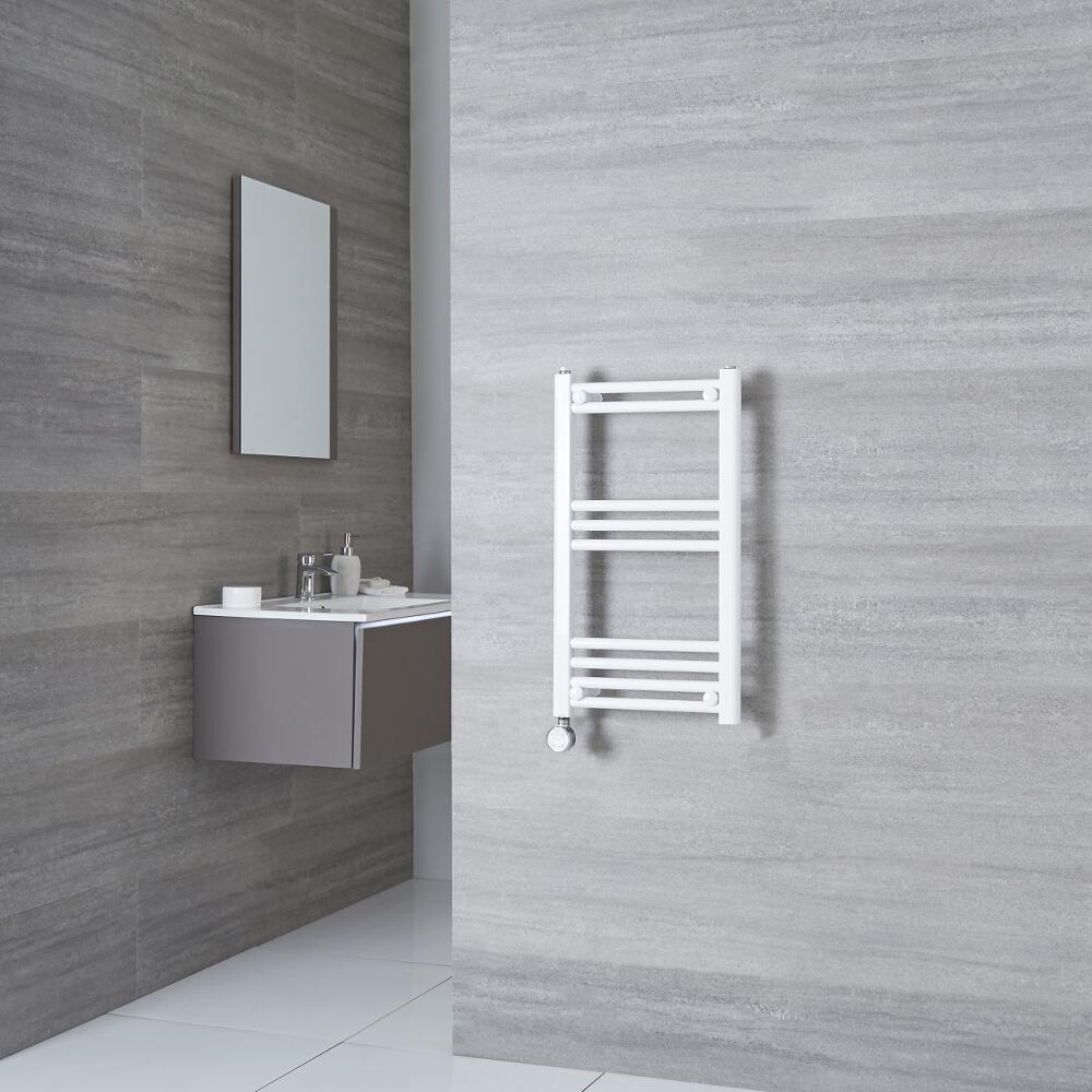 Milano Calder Electric - Flat White Heated Towel Rail 700mm x 400mm