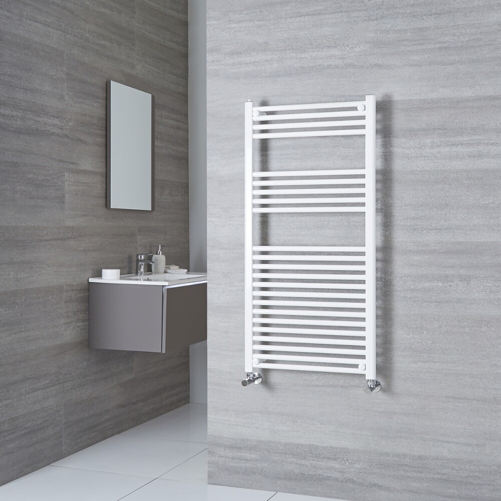 Milano Calder - Flat White Heated Towel Rail 1200mm x 500mm
