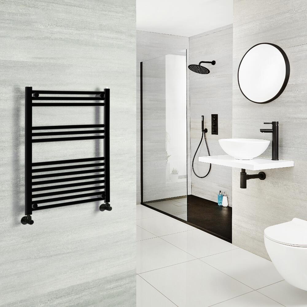 Milano Nero - Black Heated Towel Rail 800mm x 600mm