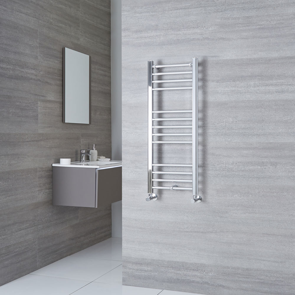 Milano Eco - Flat Chrome Heated Towel Rail 1000mm x 400mm