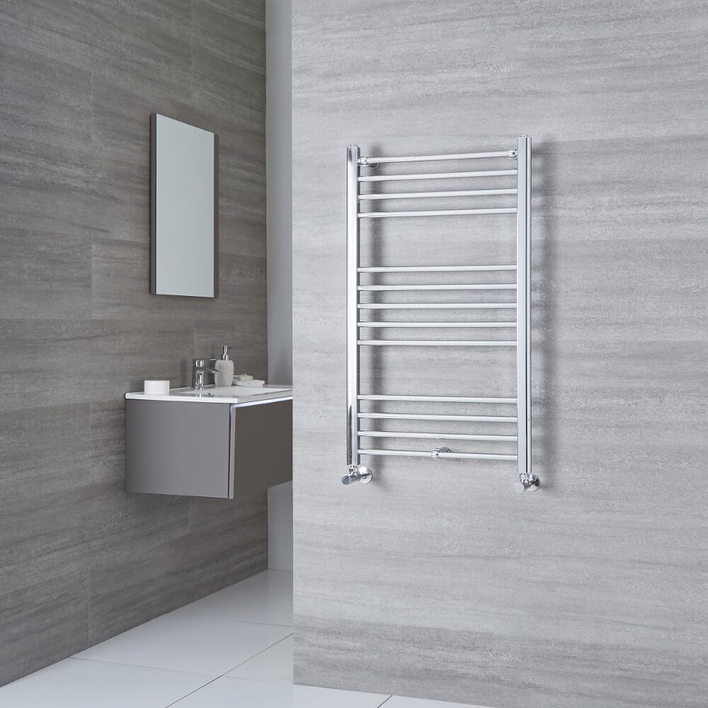 Milano Eco - Flat Chrome Heated Towel Rail 1000mm x 500mm