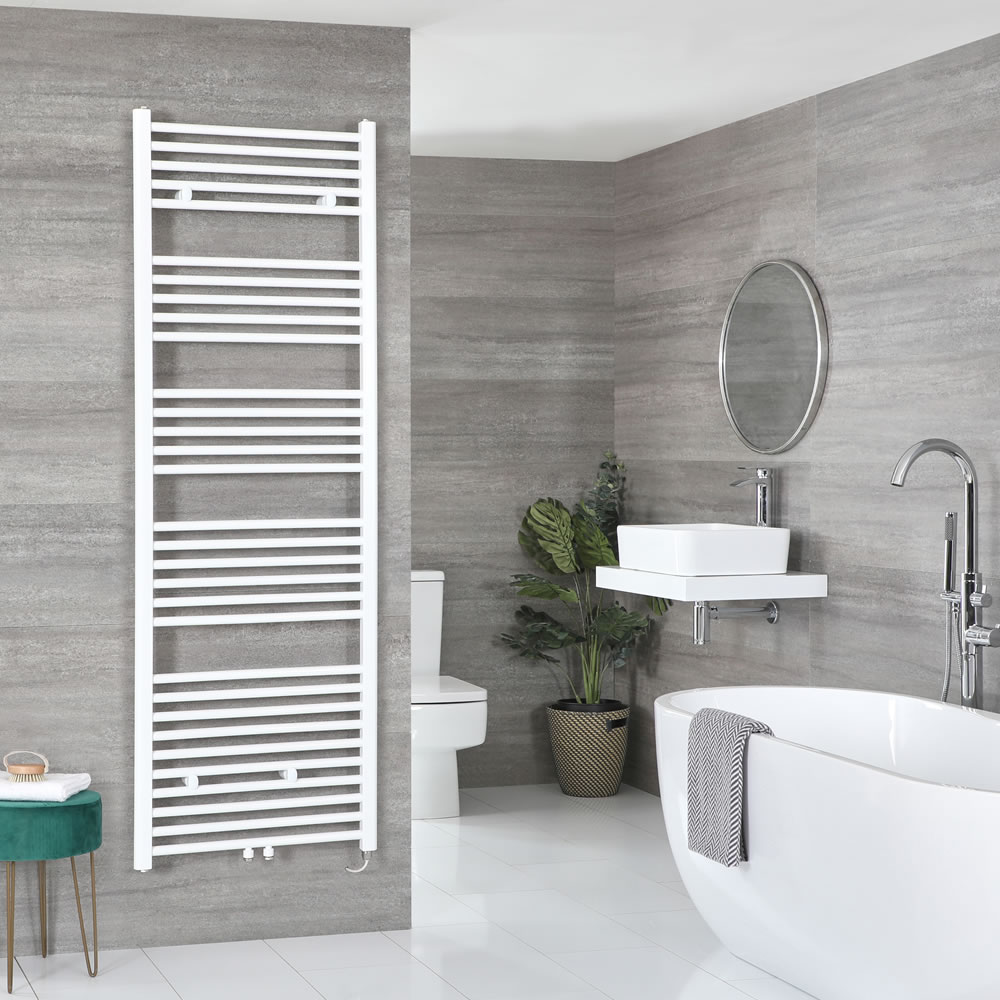 Milano Neva Electric - White Heated Towel Rail 1785mm x 500mm