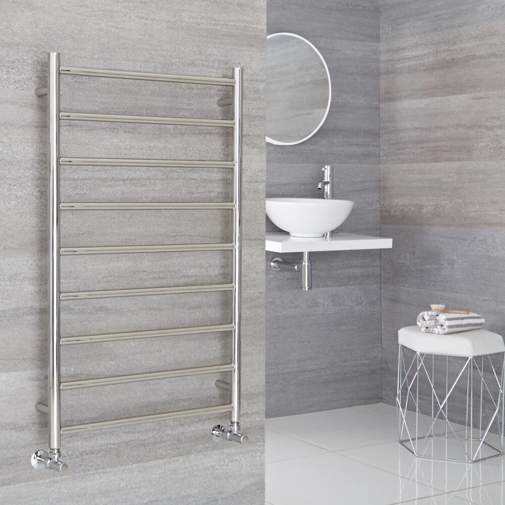 Milano Esk - Stainless Steel Flat Heated Towel Rail - 600mm x 1000mm