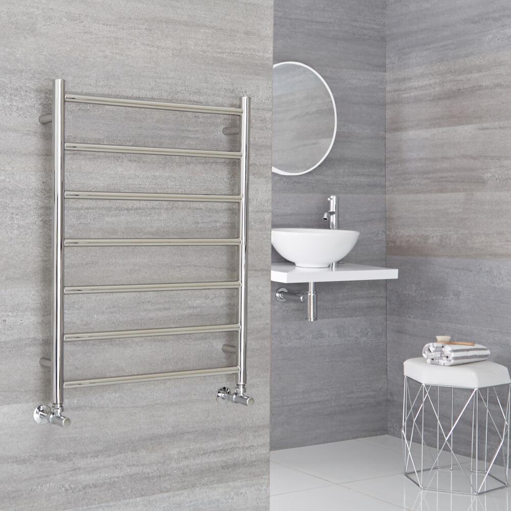 Milano Esk - Stainless Steel Flat Heated Towel Rail - 600mm x 800mm