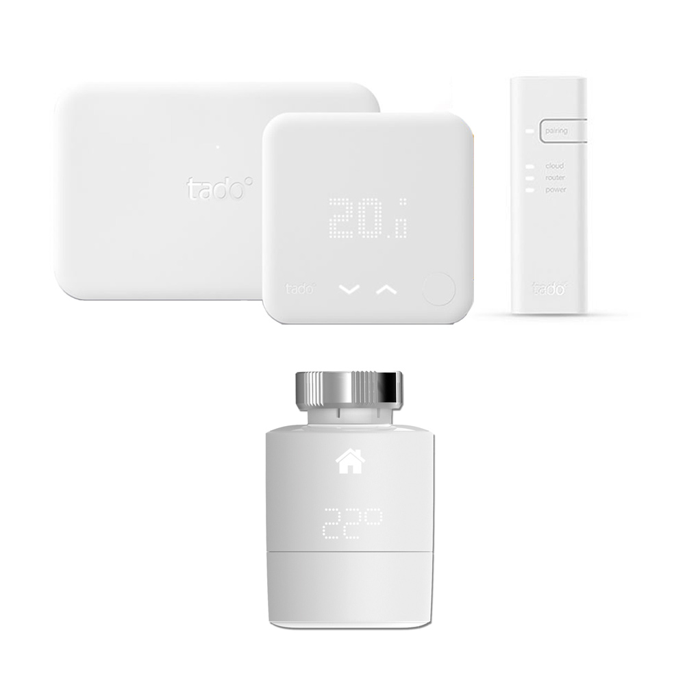 Tado° - Smart Thermostat Starter Kit (v3) & Extension Kit & Horizontal Smart Valve