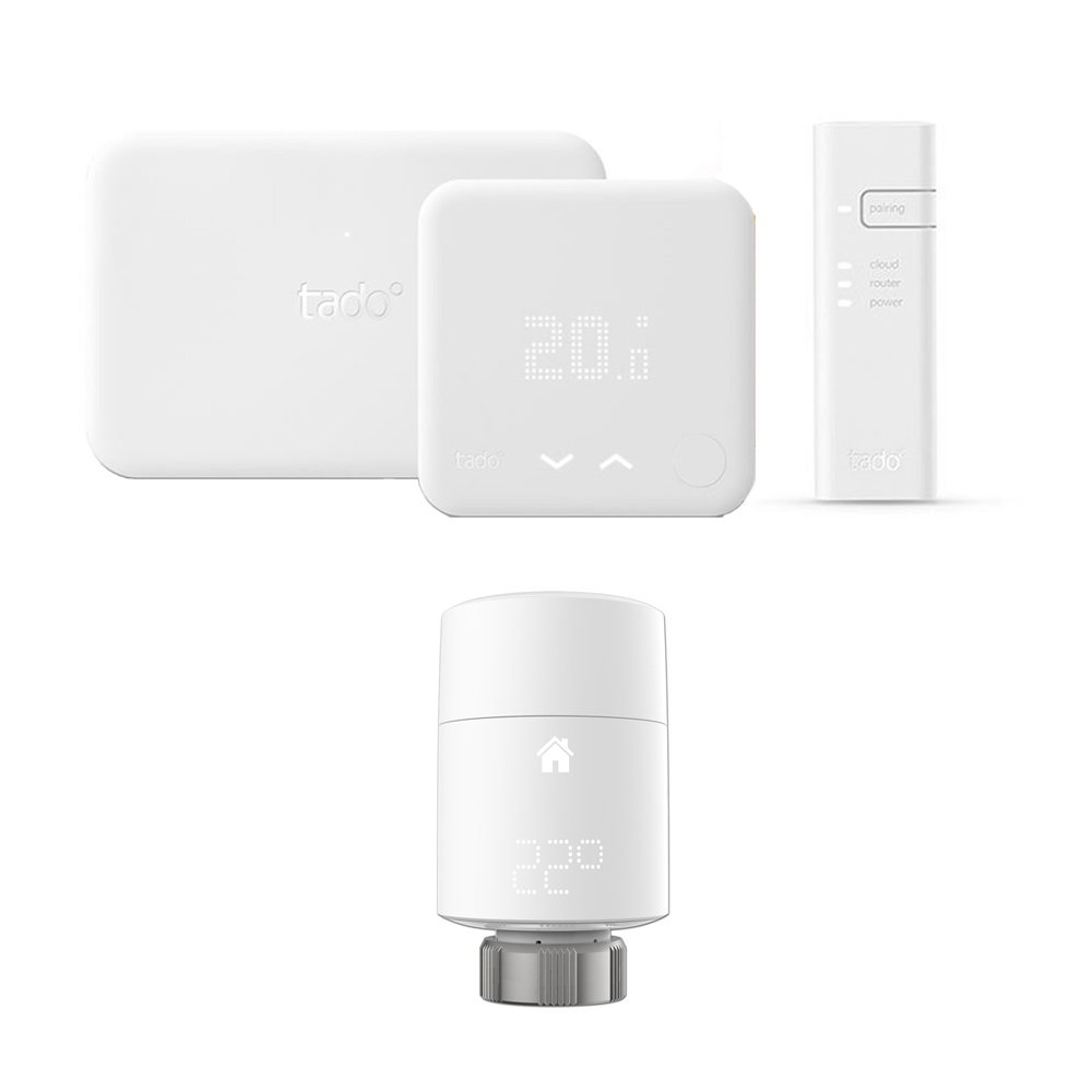 Tado° - Smart Thermostat Starter Kit (v3) & Extension Kit & Vertical Smart Valve