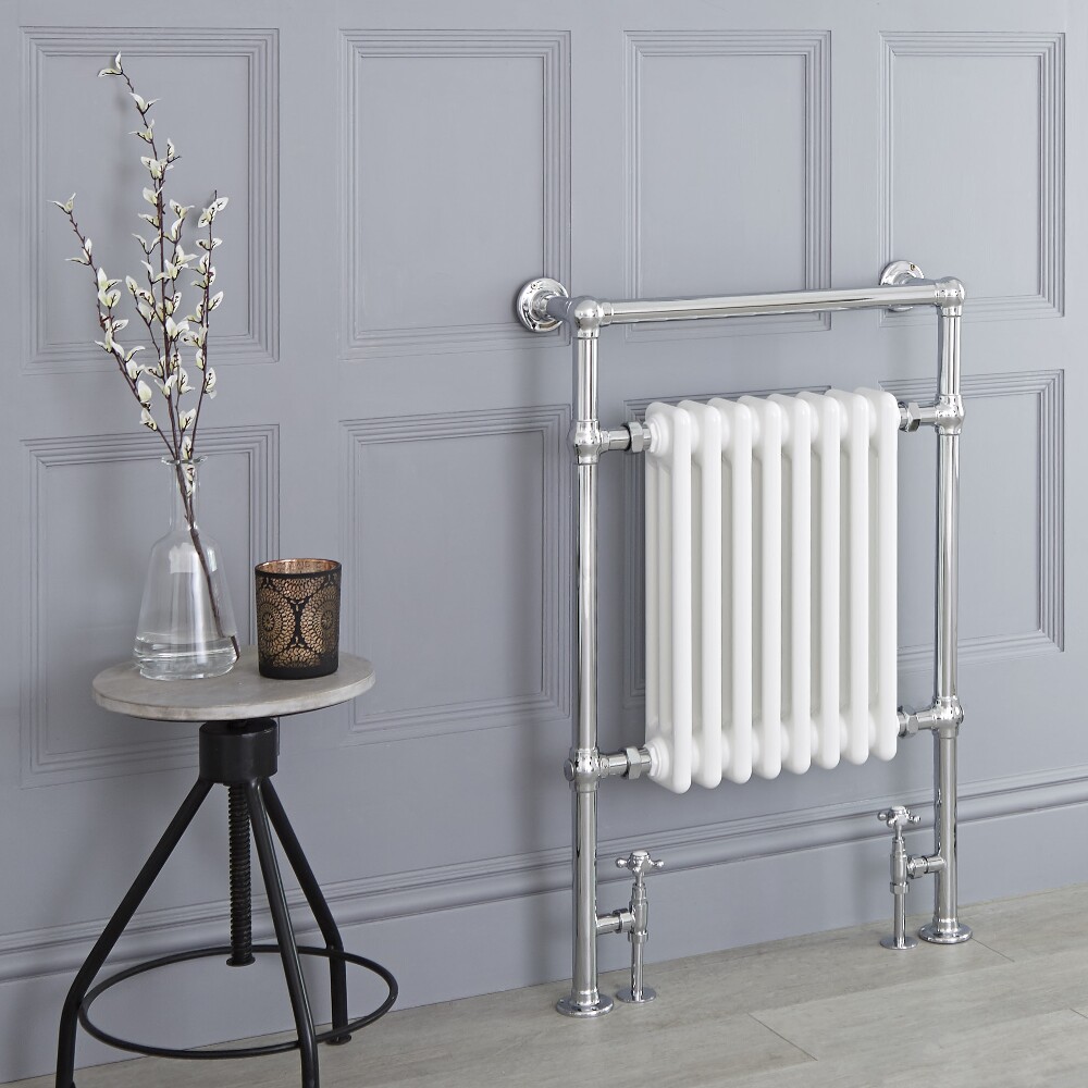 Milano Trent - Traditional Heated Towel Radiator 930mm x 620mm (Flat Top Rail)