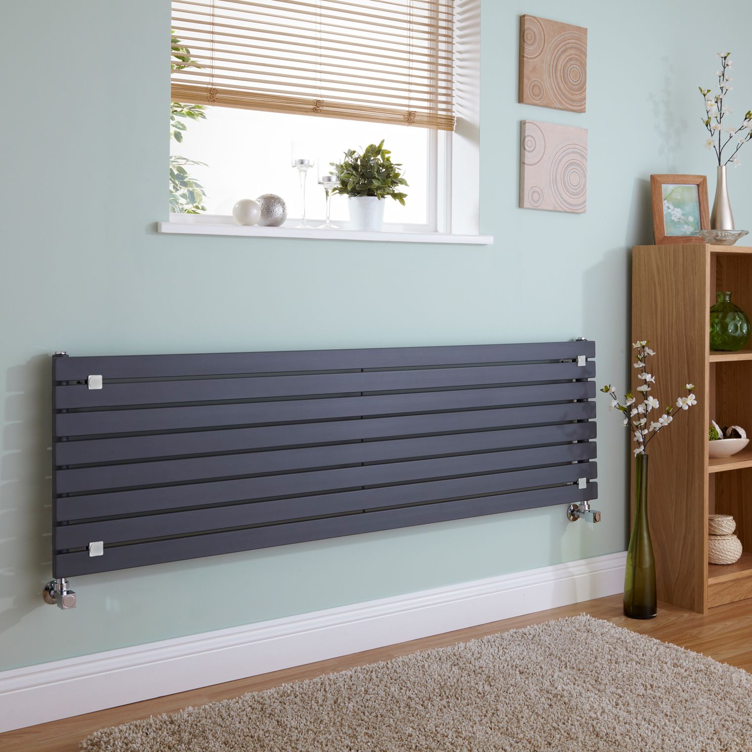 Milano Capri - Anthracite Horizontal Flat Panel Designer Radiator 472mm x 1780mm