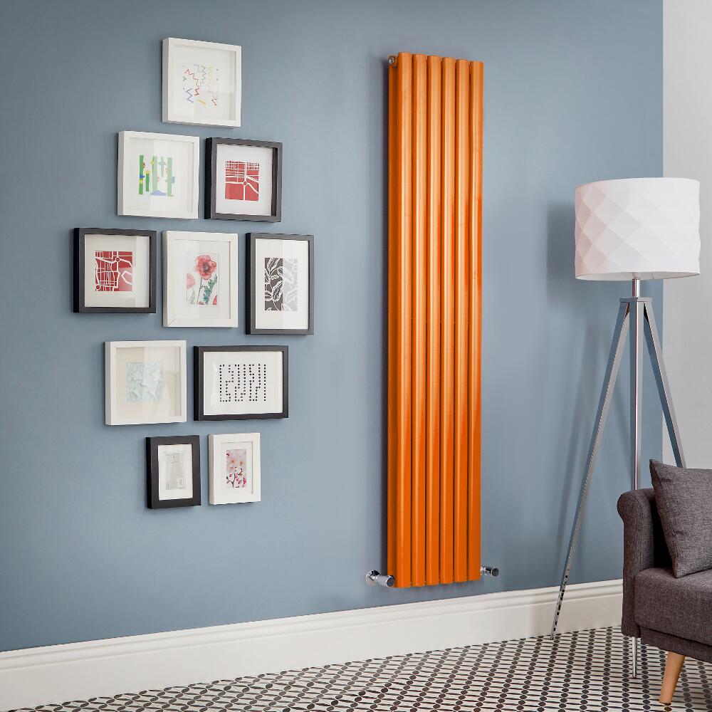 Milano Aruba - Orange Vertical Double Panel Designer Radiator - Various Sizes