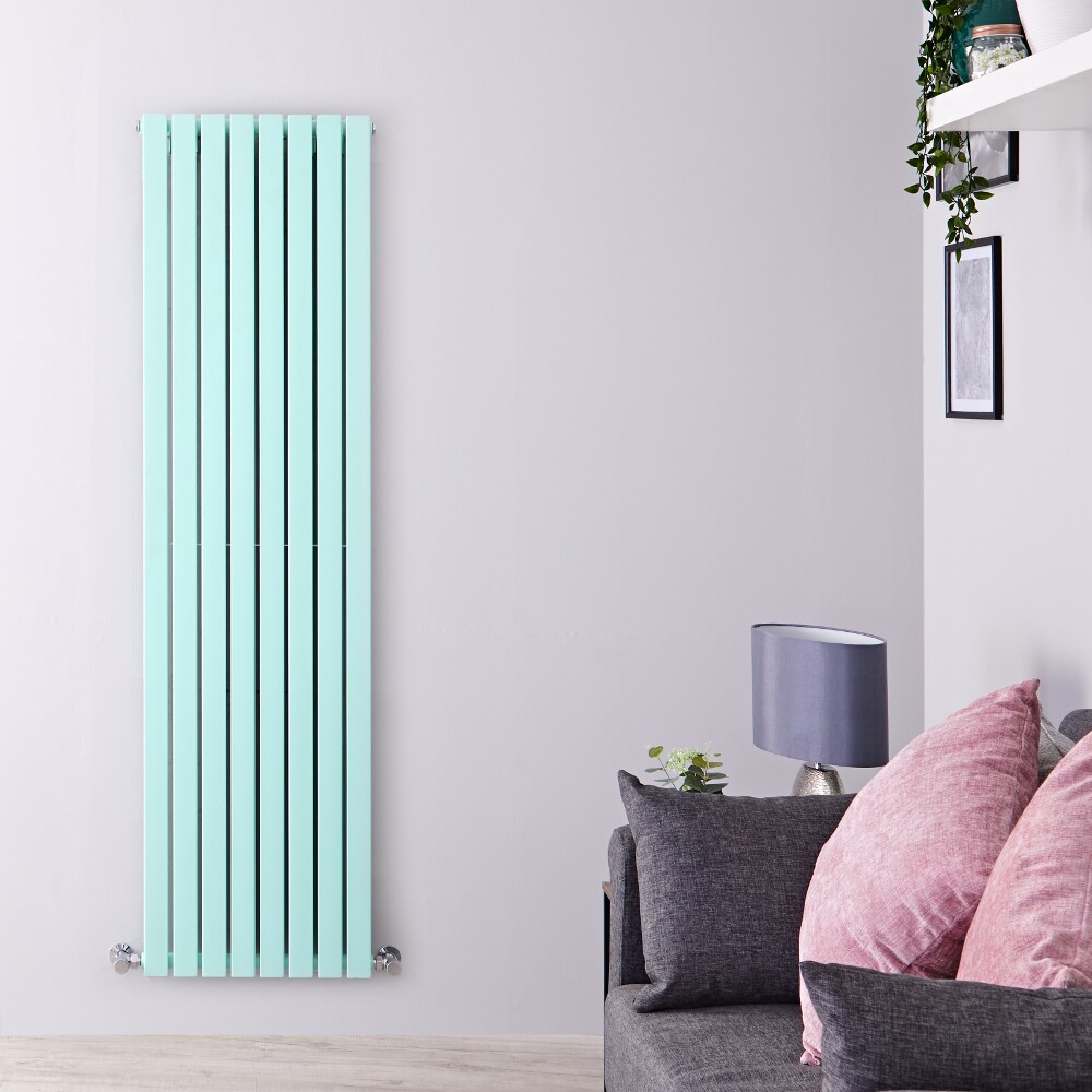 Milano Capri - Light Mint Green Flat Panel Vertical Designer Radiator - 1780mm x 472mm (Double Panel)