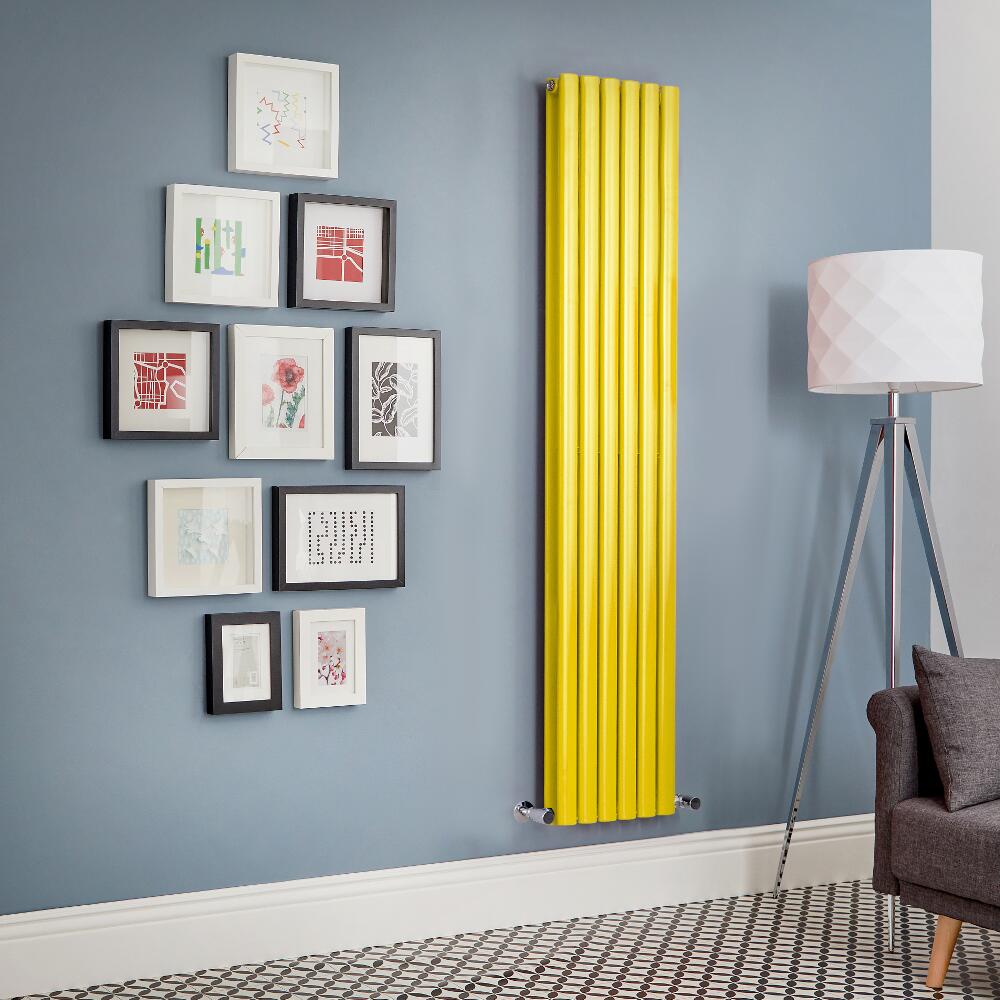 Milano Aruba - Yellow Vertical Double Panel Designer Radiator - Various Sizes