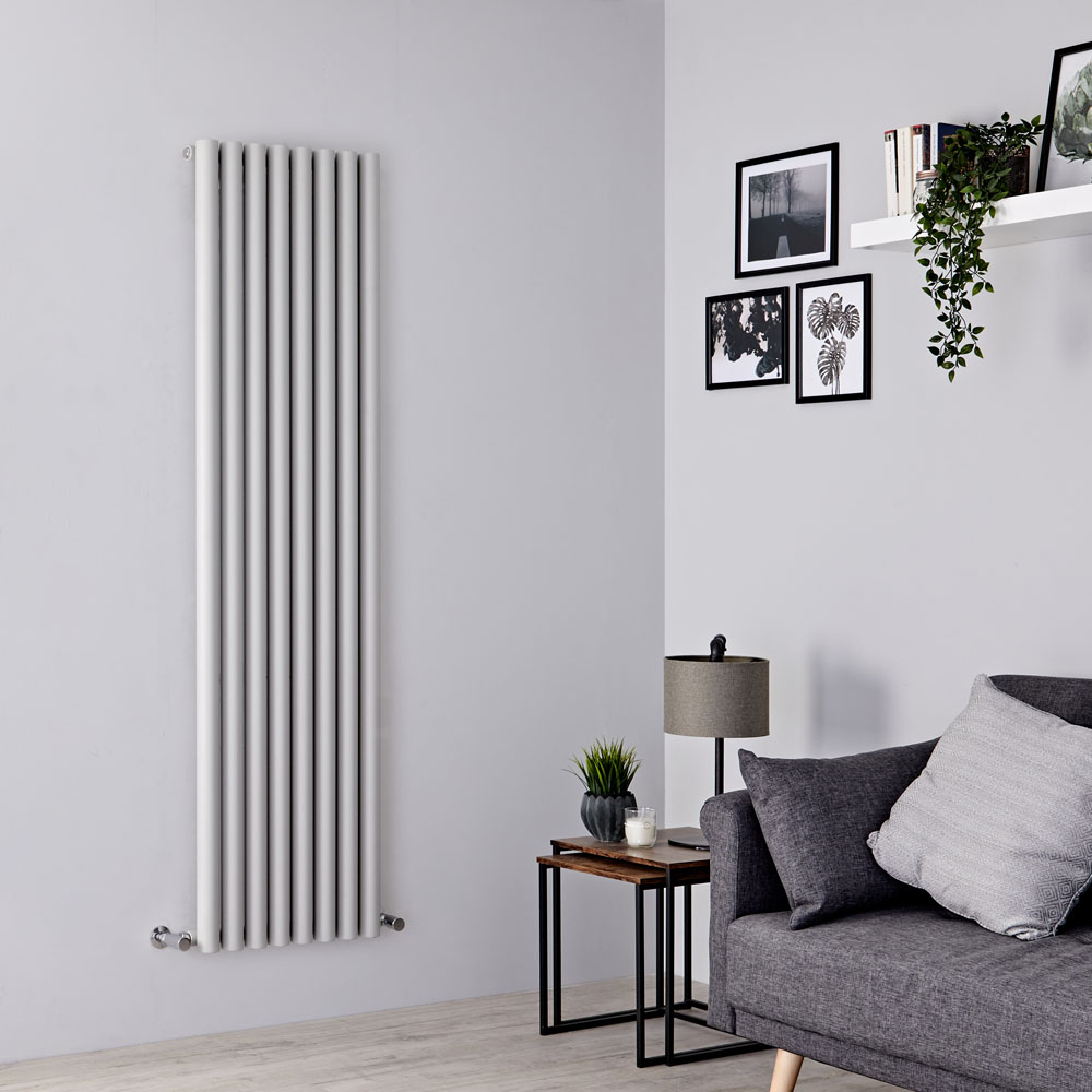Milano Java - Silver Vertical Round Tube Designer Radiator 1780mm x 472mm