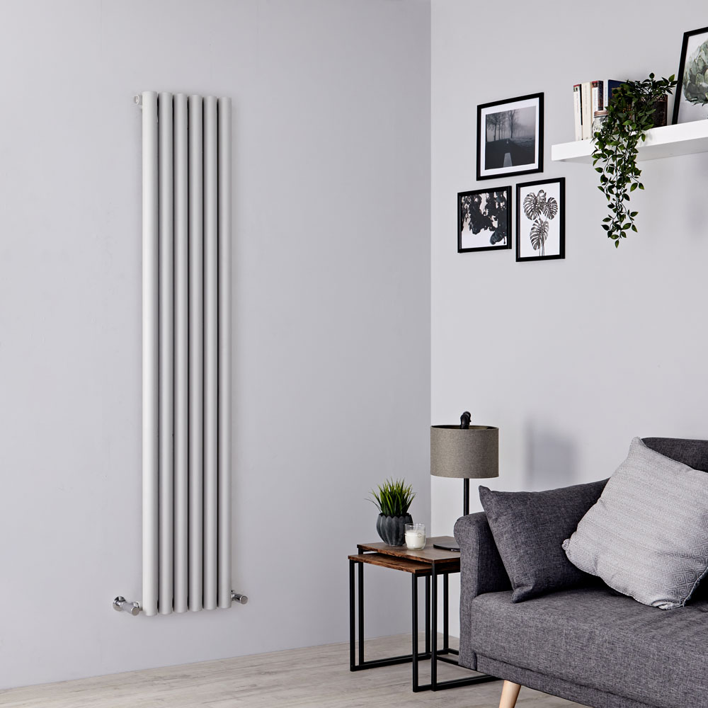 Milano Java - Silver Vertical Round Tube Designer Radiator 1780mm x 354mm