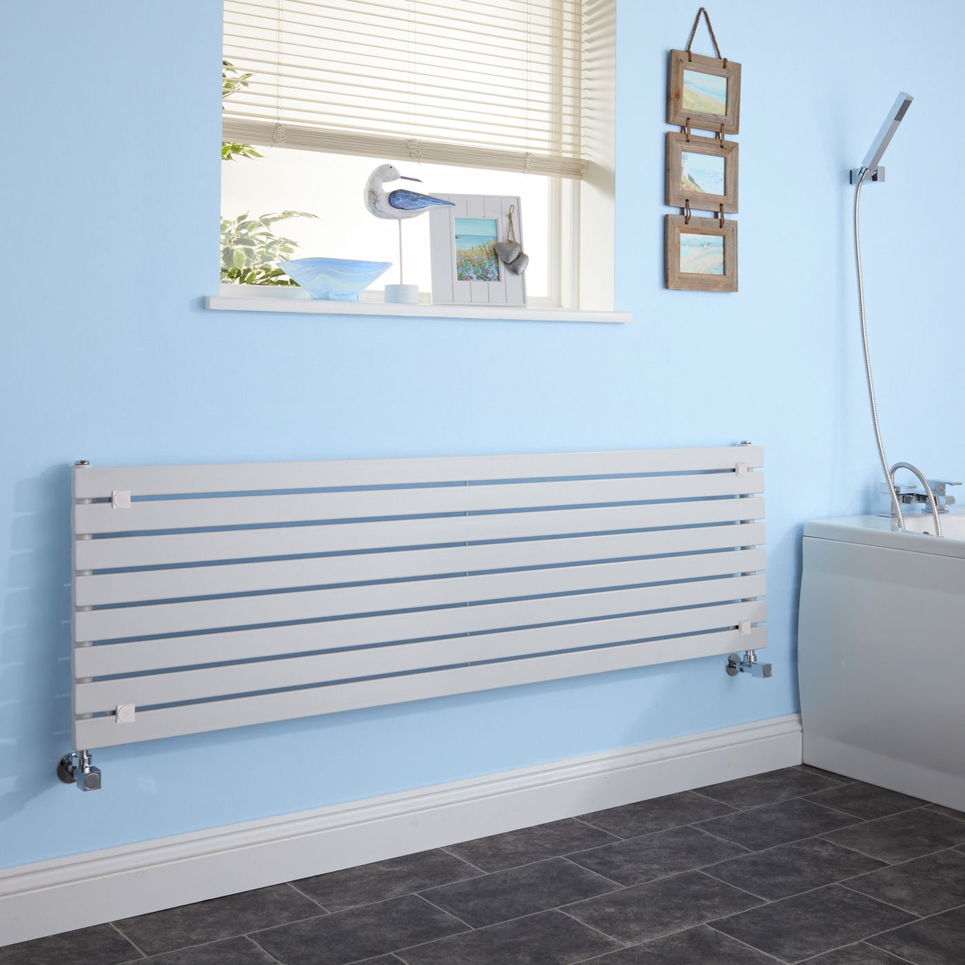 Milano Capri - White Horizontal Flat Panel Designer Radiator 472mm x 1780mm