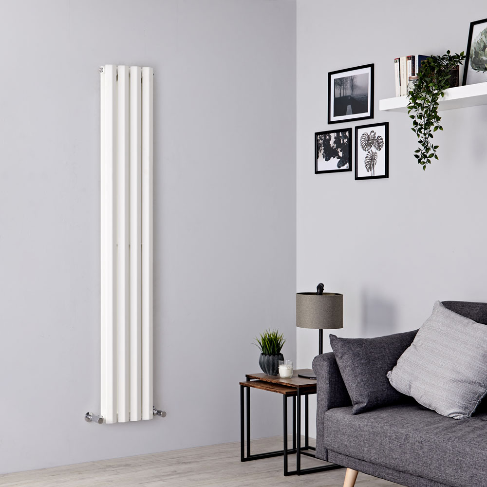Milano Viti - White Vertical Diamond Double Panel Designer Radiator 1780mm x 280mm